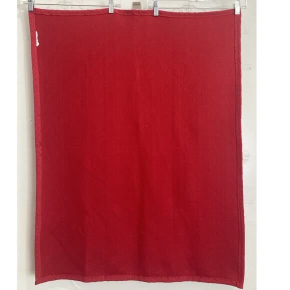 Red Cable Knit Baby Blanket Thin and Soft Unknown Brand 29 X 39” Twists Braids D - Picture 6 of 10